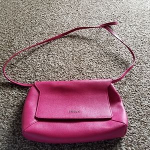 HOT PINK FURLA CROSSBODY/CLUTCH PURSE
